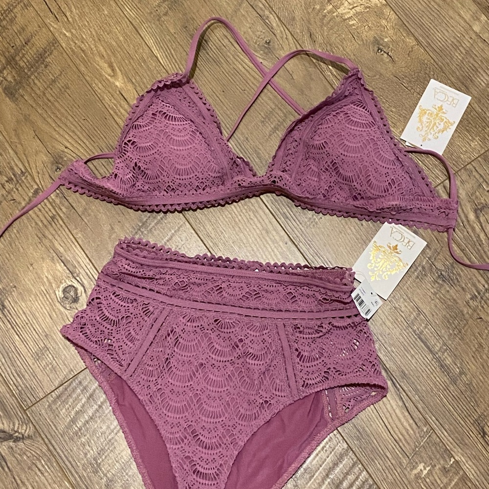 Becca Swim violet bikini M bottom and D top